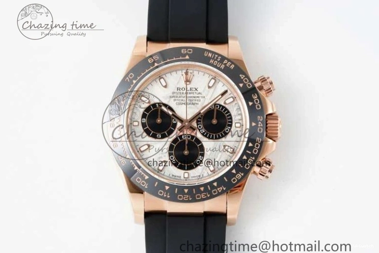 Dial QF Oysterflex Meteorite Strap SA4130 on Best 1:1 Edition Rubber 116515 Daytona 0718